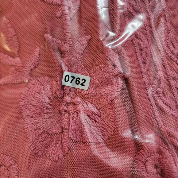 Anthropologie Entro Dress Womens Medium Pink Sleeveless Embroidered Lace Lined - Picture 13 of 13